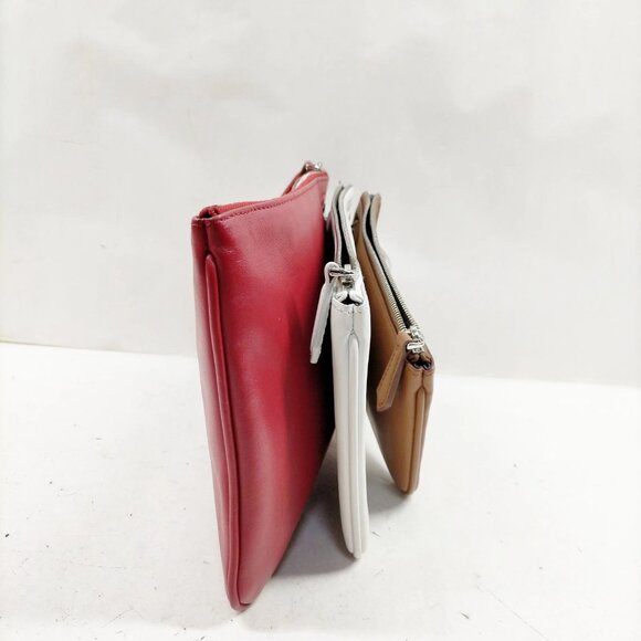 Fendi Cosmetic Pouch Red Leather 308-082325 - Picture 4 of 16